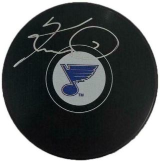 Keith Tkachuk St Louis Blues Autographed Logo Puck -