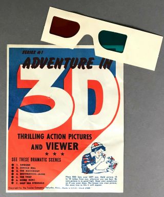 Adventure in 3D: Series 1 w/ Viewer and 7 Illustrations Tracies Co.  c.  1952 3
