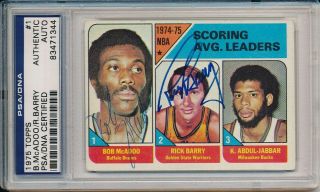 Mcadoo/barry Dual - Signed/autographed 1975 Topps Trading Card 1 Psa/dna 149533