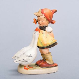 Vintage Goebel Hummel Figurine Girl With Geese 47 3/0 Tmk 2 Full Bee 4.  25 " Tall