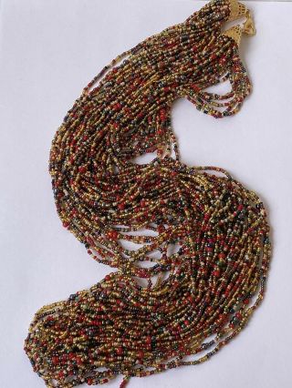 LONG Vintage Signed Joan Rivers Multi Coloured Bead Statement Necklace 2