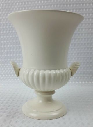 Wedgwood Queens Ware White 17.  5cm High Classic Handled Vase Vintage