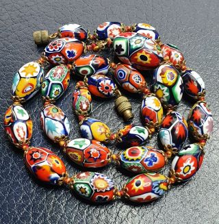 Antique Vintage Murano Glass Bead Necklace Needs Restringing