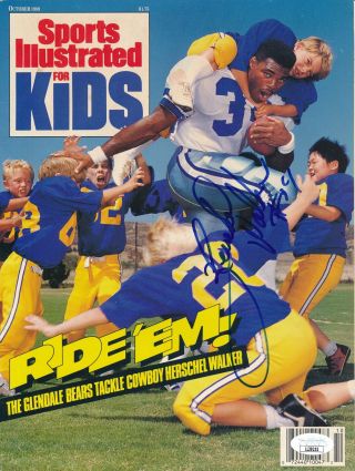 Herschel Walker Cowboys Signed 1989 Sports Illustrated For Kids Cover Jsa 157299