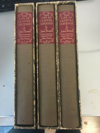 The Life Of Samuel Johnson By James Boswell Heritage Press 1963 3 Vols.  In Slipc