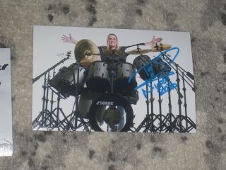 Nicko Mcbrain Signed 4x6 Iron Maiden Photo Drummer Autograph 1c