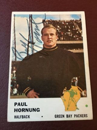 Signed 1961 Fleer Paul Hornung Green Bay Packers