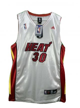 Michael Beasley Miami Heat Adidas Nba Authentic White Jersey Player 30 52 2008