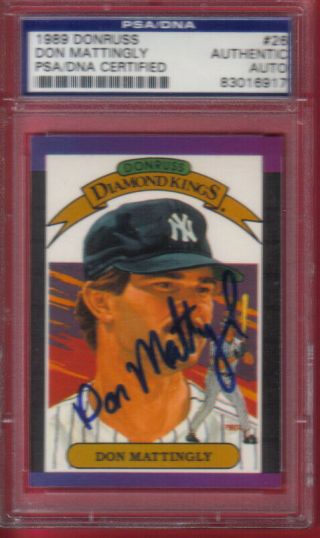 1989 Donruss Diamond Kings Don Mattingly Autograph Psa/dna Signed - Yankees