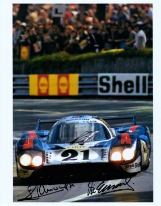 Martini Porsche 917lh Le Mans 1971 Elford,  Larrousse Both Hand Signed The Photo