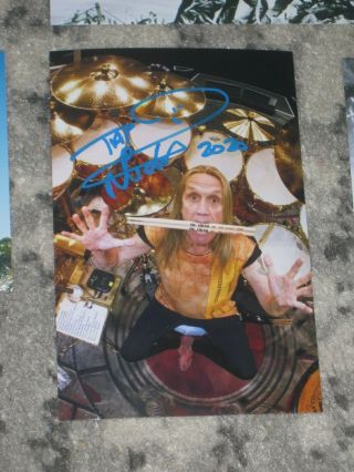 Nicko Mcbrain Signed 4x6 Iron Maiden Photo Drummer Autograph 1a