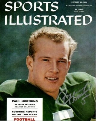 Notre Dame Heisman Winner Paul Hornung Signed 8x10 Photo 4 Auto - Hof - Mvp