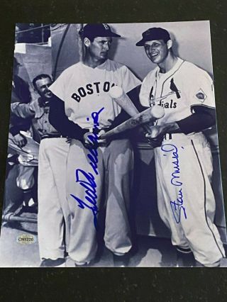 Stan Musial Ted Williams Signed 8x10 Photo With Cardinals Red Sox