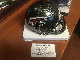 Andre Rison Signed Autograph Atlanta Falcons Mini Helmet Tristar Hidden Treasure
