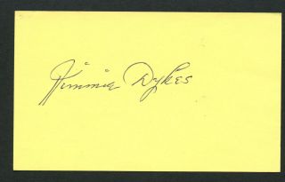 Jimmie Dykes (d.  1976) Signed Autograph Baseball 3x5 Index Card 2040 - 01