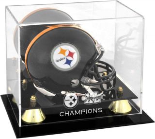 Pittsburgh Steelers Bowl Xl Champs Golden Classic Mini Helmet Logo Case