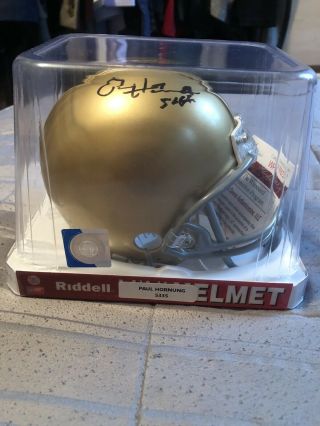 Paul Hornung Autographed Helmet Notre Dame