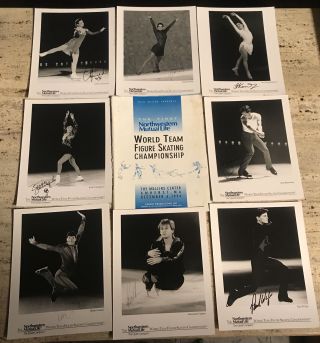 1994 World Team Figure Skating Championships W/signed Photos Of Olympic Skaters
