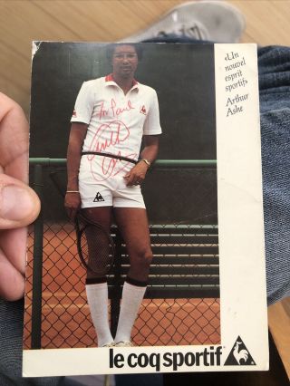 Arthur Ashe Tennis Player Autographed Signed Photo Postcard