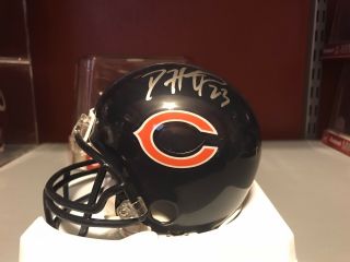 Devin Hester Chicago Bears Signed Riddell Mini Helmet Miami Hurricanes Blemish