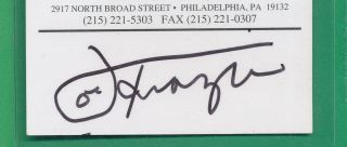 Signed Smokin Joe Frazier Auto Business Card Photo Back Authentic Autograph Abc
