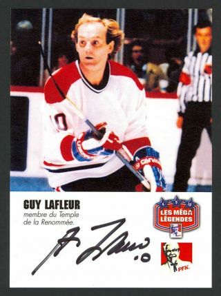 Guy Lafleur (hof) Canadiens Signed Auto Nhl Hockey Hall Of Fame Postcard