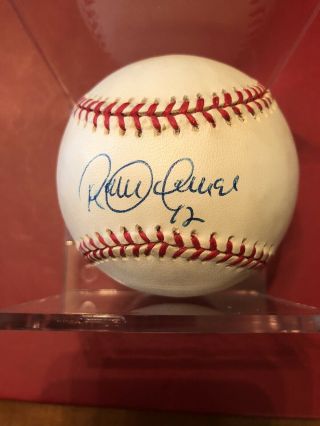 Roberto Alomar Signed Official Al Gene Budig Baseball With Cube