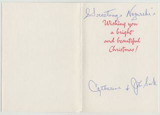 Johnny Sisk Signed Autograph Christmas Card To Bronko Nagurski 1930s Bears D.  86