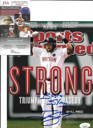 Boston Red Sox Jonny Gomes Signed 2013 World Series 8x10 Victory Photo Jsa,