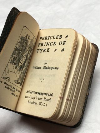 Pericles Prince Of Tyre Miniature Book William Shakespeare 1920s Antique Theatre