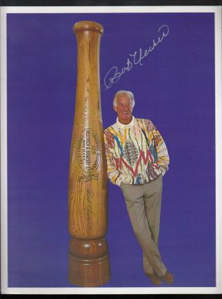 Bob Uecker Milwaukee Brewers Baseball Announcer Autograph Photo Silver Pen