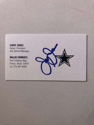 Jerry Jones Autograph Dallas Cowboys Business Card Signed