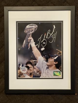 Tedy Bruschi Framed Autograph With.  England Patriots.  Nfl