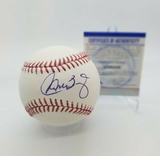 Carlos Baerga Cleveland Indians Signed Autographed Romlb Baseball Psa/dna