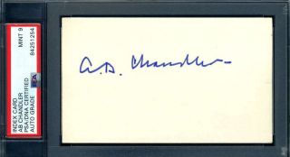 Happy Chandler 9 Psa Dna Autograph Hand Signed 3x5 Index Card