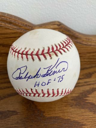 Ralph Kiner Hall Of Famer Signed Rawlings Major League Baseball And
