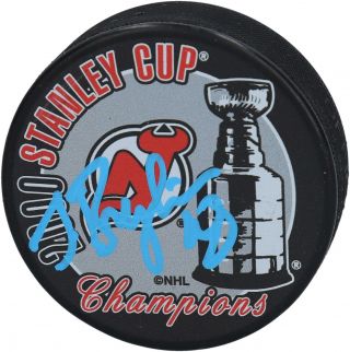 Sergei Brylin Jersey Devils Signed 2000 Stanley Cup Champs Logo Hockey Puck