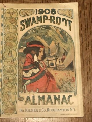 1908 Swamp Root Almanac Dr Kilmer.  J.  P.  Ashbaugh.  Edgerton,  Minn.