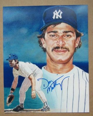 Vintage Don Mattingly Autograph Signed 8 X 10 Print Rare York Yankees