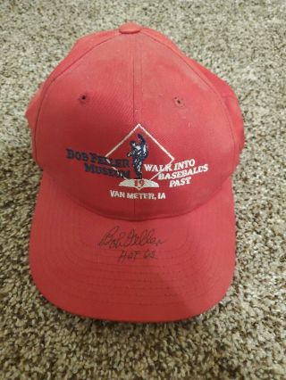 Bob Feller " Hof 62 " Autographed Hat Cleveland Indians Bob Feller Museum Hat
