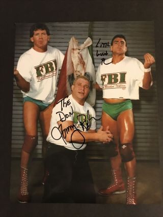 Tommy Rich And Little Guido Signed 8 X 10 Photo With Ecw Wwe Wwf