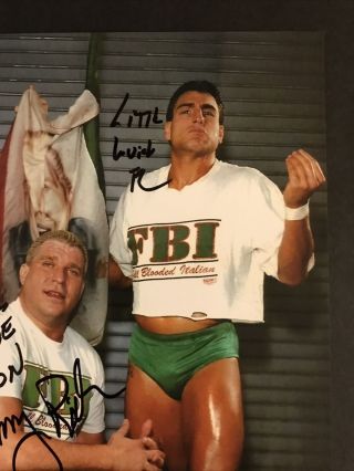 Tommy Rich And Little Guido Signed 8 X 10 Photo With ECW WWE WWF 3
