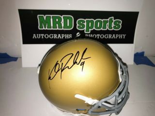 Kyle Rudolph Notre Dame Irish Signed Mini Football Helmet Minnesota Vikings