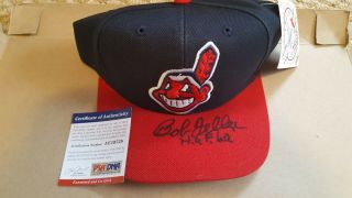 Bob Feller Signed Hat Psa Cleveland Indians Hof