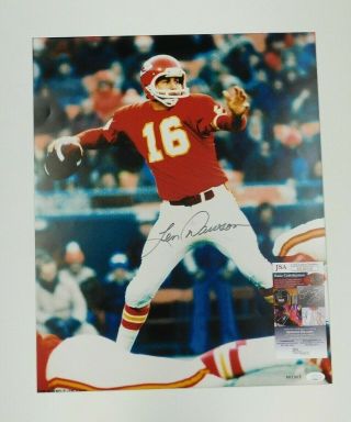 Len Dawson Signed Autographed 16x20 Color Photo W Mat Jsa Kansas City Chiefs