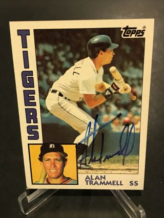 Alan Trammell Signed 1984 Topps 510 Detroit Tigers Autographed Auto Ws Mvp