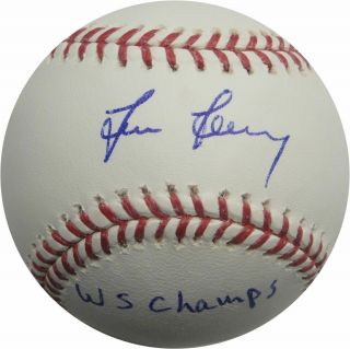 Tim Leary Signed Autographed Baseball Los Angeles Dodgers World Series Champs