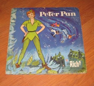 1953 Walt Disney Peter Pan Hardcover Complete Sticker Book Danish Text