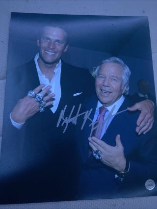 Robert Kraft 8x10 Autographed Signed Tom Brady Photo England Patriots Lv