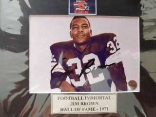 Autograph Jim Brown 5x7 Matted To 8x10 Color Photo W/coa